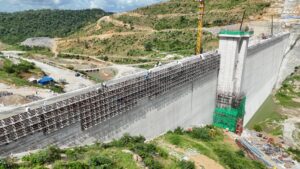 Aerial view of Mwache Dam project at Kinango, Kwale County.